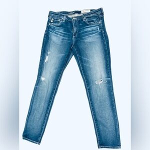 AG Adriano Goldschmied The Legging Ankle Jeans Size 31R Distressed Skinny